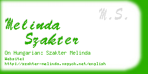 melinda szakter business card